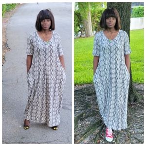 Snake print maxi dress